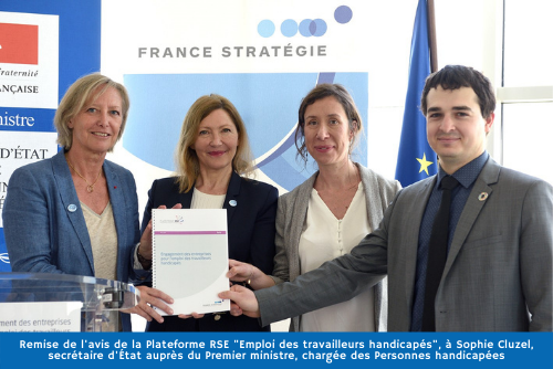 Remise de l'avis de la Plateforme RSE à Sophie Cluzel