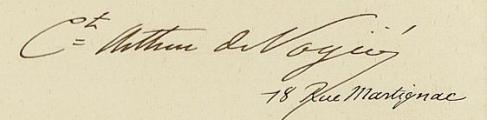 Légion d’honneur d’Arthur de Vogüé, extrait d’une lettre écrite à Monsieur le Grand Chancelier de l’ordre de la Légion d’honneur, 25 mars 1885. Légion d’honneur d’Arthur de Vogüé, extrait d’une lettre écrite à Monsieur le Grand Chancelier de l’ordre de la Légion d’honneur, 25 mars 1885.